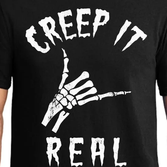 Creep It Real Skeleton Hand Shaka Pajama Set