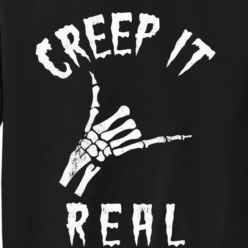 Creep It Real Skeleton Hand Shaka Tall Sweatshirt