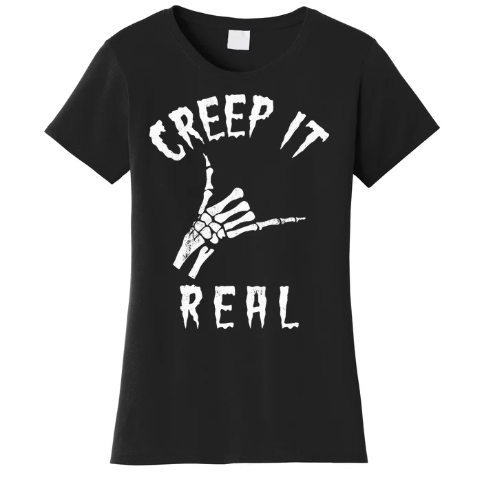 Creep It Real Skeleton Hand Shaka Women's T-Shirt