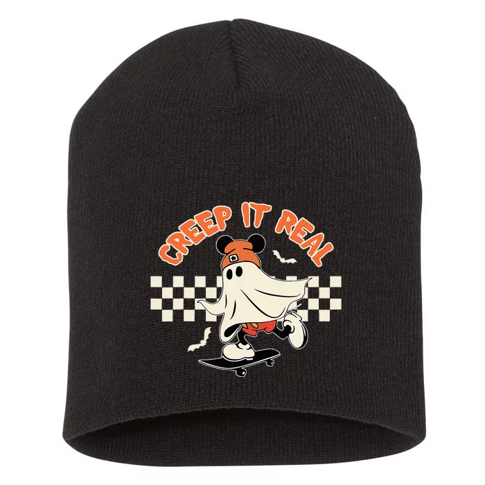 Creep It Real Spooky Ghost Mouse Short Acrylic Beanie