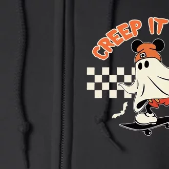 Creep It Real Spooky Ghost Mouse Full Zip Hoodie