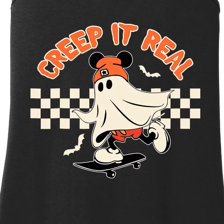 Creep It Real Spooky Ghost Mouse Halloween Ladies Essential Tank