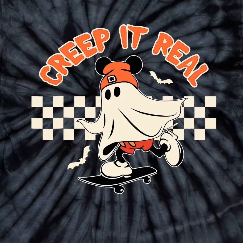 Creep It Real Spooky Ghost Mouse Halloween Tie-Dye T-Shirt