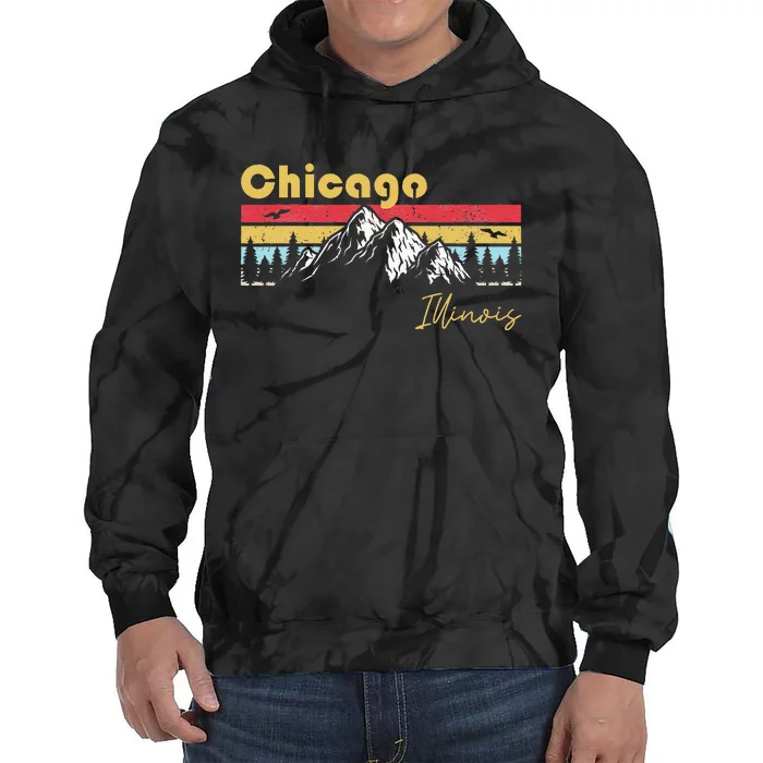 Chicago Illinois Roots Hometown Vintage Home State Pride Tie Dye Hoodie