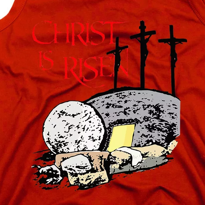 Christ Is Risen Empty Tomb Cross Jesus Risen Easter Tank Top