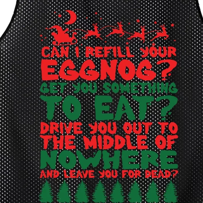 Can I Refill Eggnog Popular Culture Christmas Movie Quote Mesh Reversible Basketball Jersey Tank