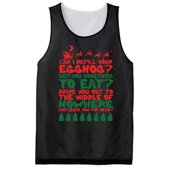 Can I Refill Eggnog Popular Culture Christmas Movie Quote Mesh Reversible Basketball Jersey Tank