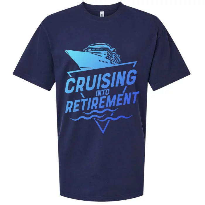 Cruising Into Retiret Cruise Funny Gift Sueded Cloud Jersey T-Shirt