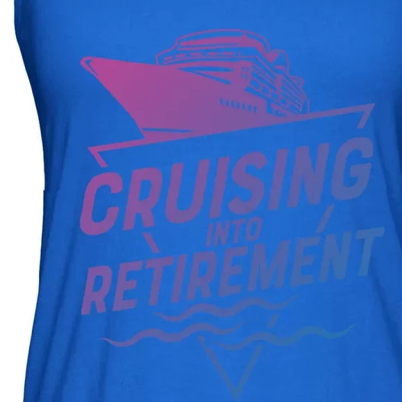 Cruising Into Retiret Cruise Funny Gift Ladies Essential Flowy Tank