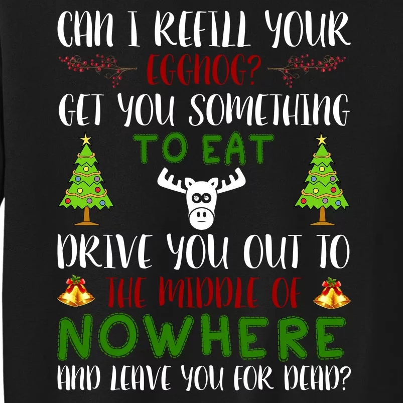 Can I Refill Your Eggnog Funny Christmas Movie Quote Sweatshirt