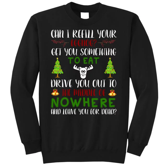 Can I Refill Your Eggnog Funny Christmas Movie Quote Sweatshirt