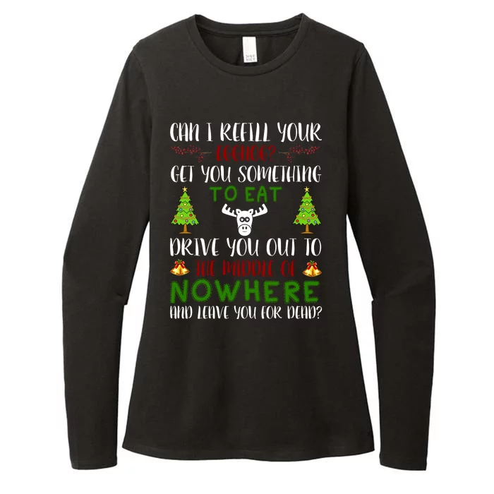 Can I Refill Your Eggnog Funny Christmas Movie Quote Womens CVC Long Sleeve Shirt