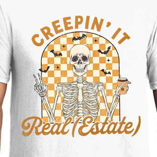 Creepin It Real Estate Gift For Real Estate Agent Halloween Pajama Set