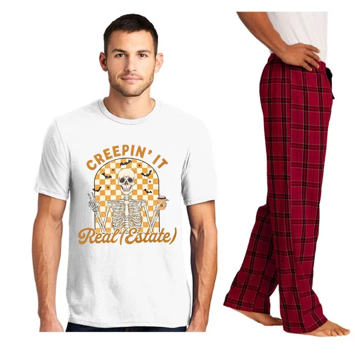 Creepin It Real Estate Gift For Real Estate Agent Halloween Pajama Set