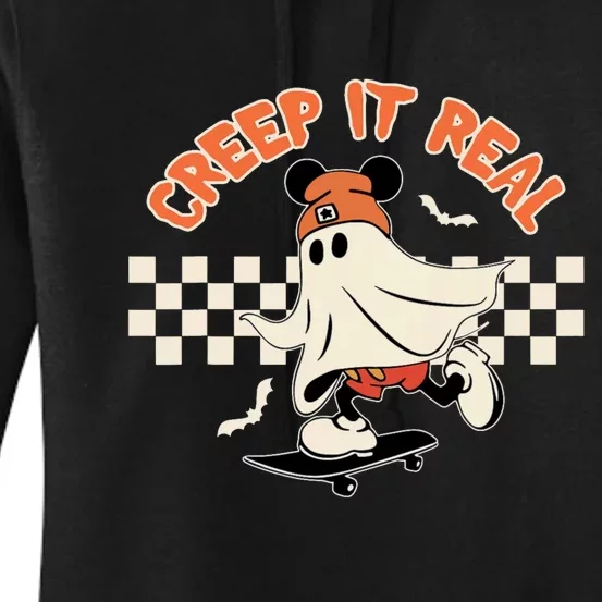 Creep It Real Spooky Ghost Mouse Women's Pullover Hoodie