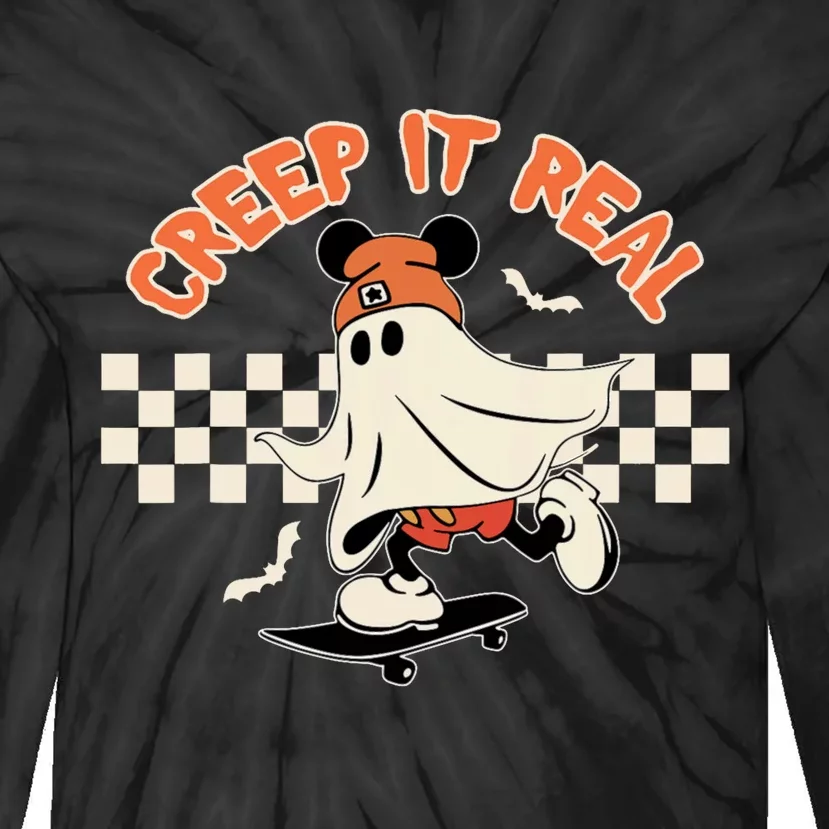 Creep It Real Spooky Ghost Mouse Tie-Dye Long Sleeve Shirt