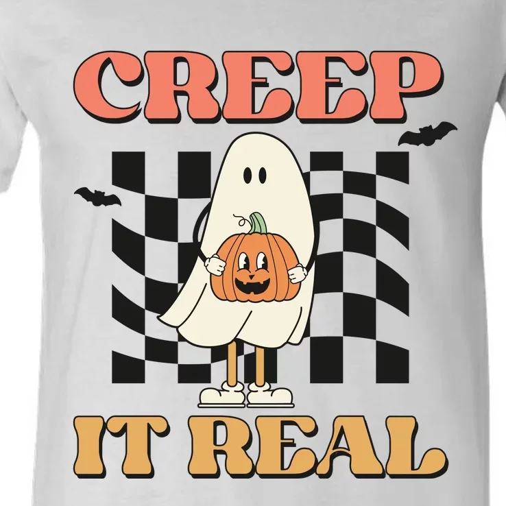 Creep It Real Halloween V-Neck T-Shirt