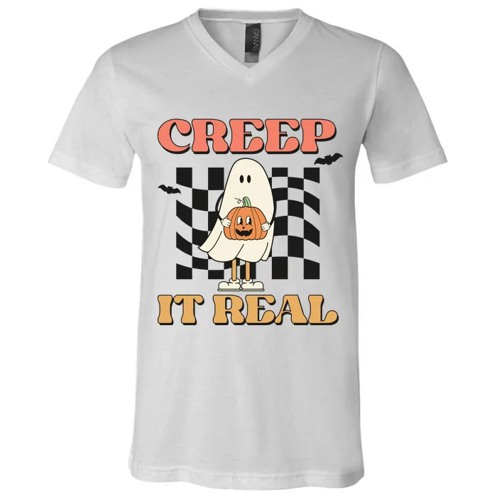 Creep It Real Halloween V-Neck T-Shirt