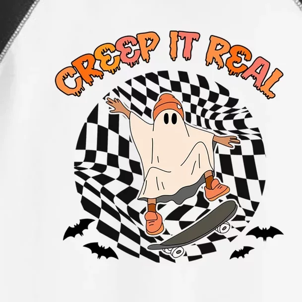 Creep It Real Funny Ghost Skateboarding Halloween Meaningful Gift Toddler Fine Jersey T-Shirt