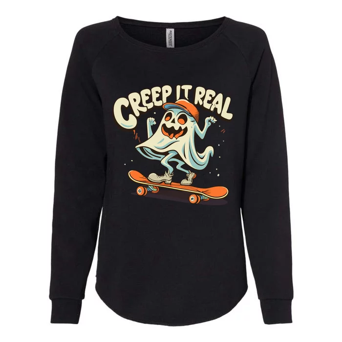 Creep It Real Halloween Womens California Wash Sweatshirt