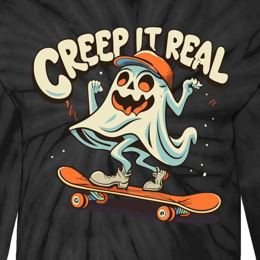 Creep It Real Halloween Tie-Dye Long Sleeve Shirt