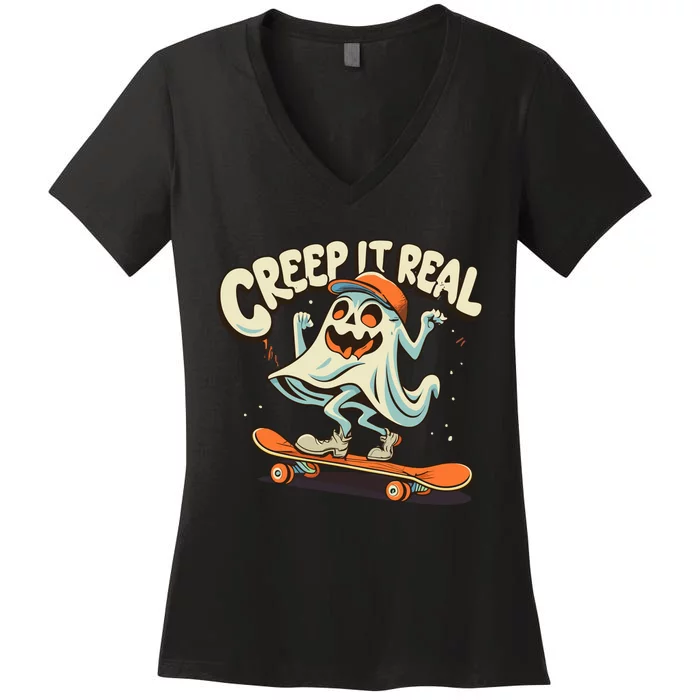 Creep It Real Halloween Women's V-Neck T-Shirt