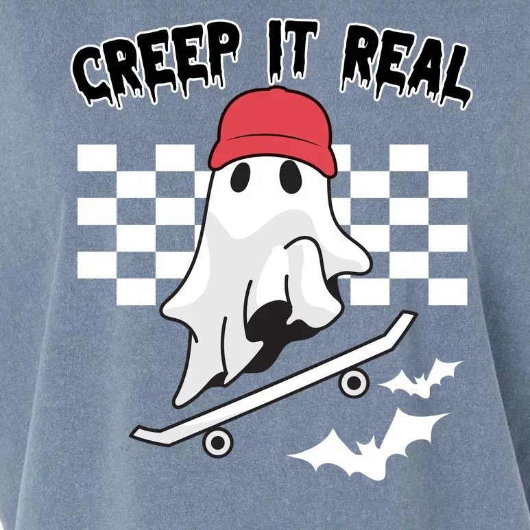 Creek It Real Funny Ghost Halloween Garment-Dyed Women's Muscle Tee