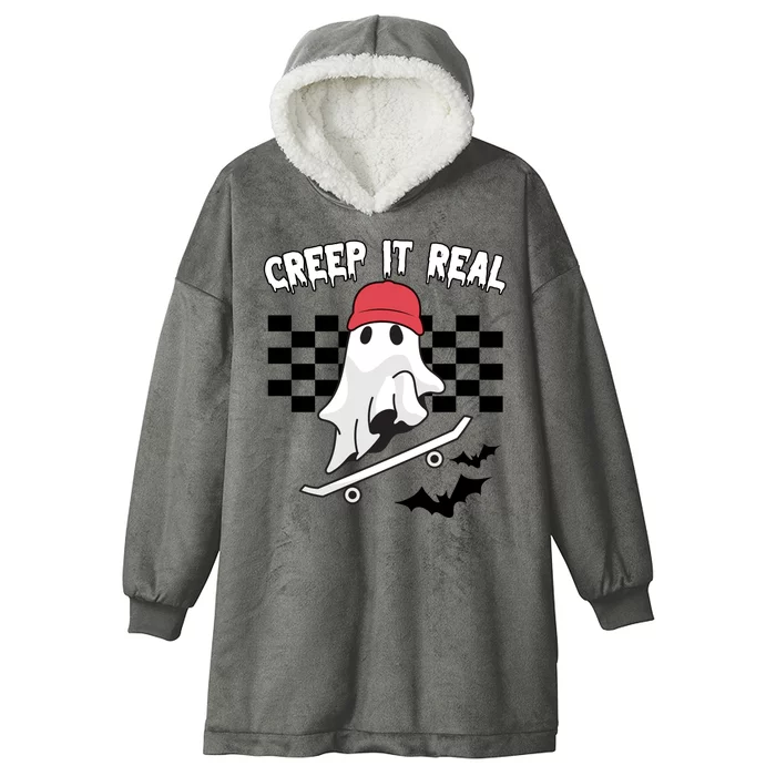 Creek It Real Funny Ghost Halloween Hooded Wearable Blanket