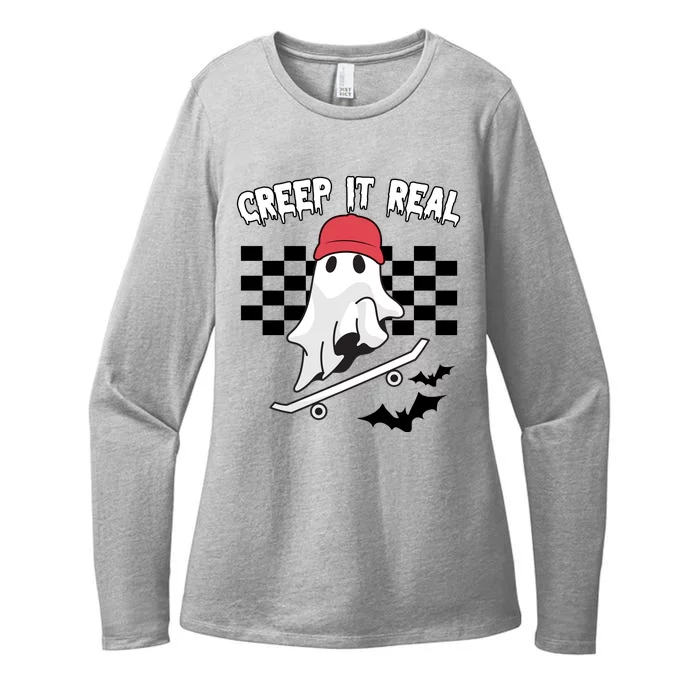 Creek It Real Funny Ghost Halloween Womens CVC Long Sleeve Shirt