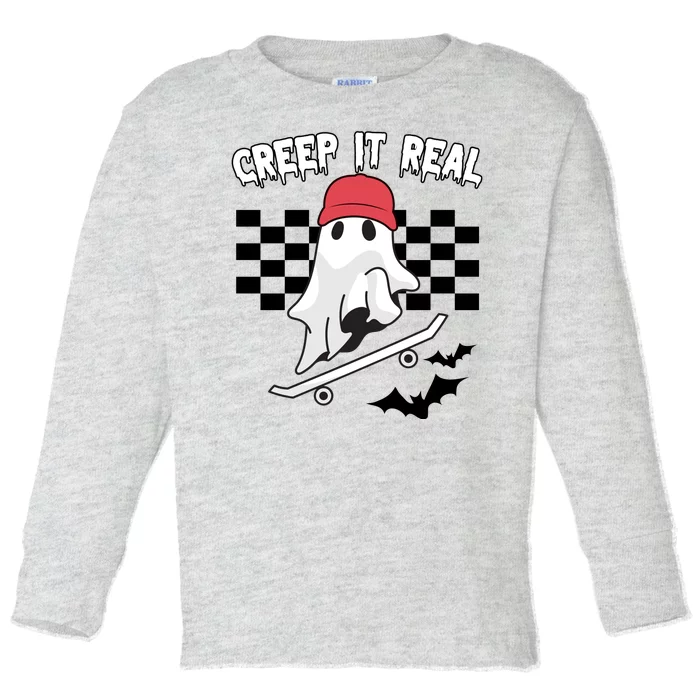 Creek It Real Funny Ghost Halloween Toddler Long Sleeve Shirt