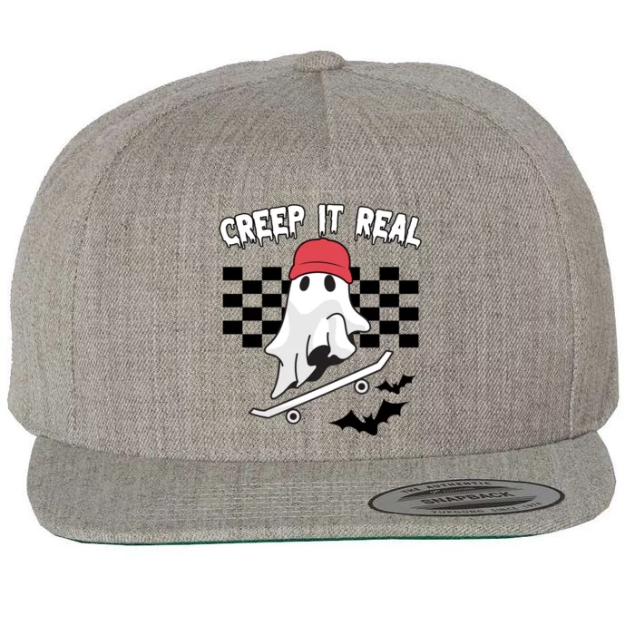 Creek It Real Funny Ghost Halloween Wool Snapback Cap