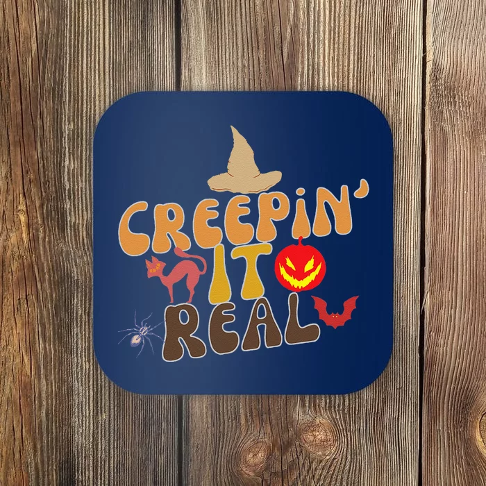 Creepin It Real Spooky Halloween Design Coaster