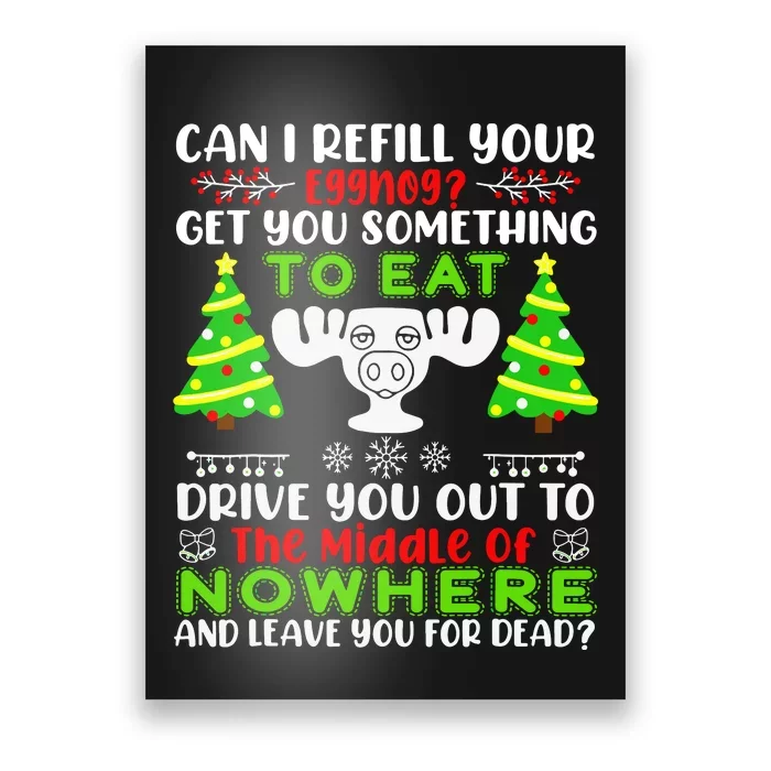 Can I Refill Your Eggnog Funny Christmas Vacation Quote Poster