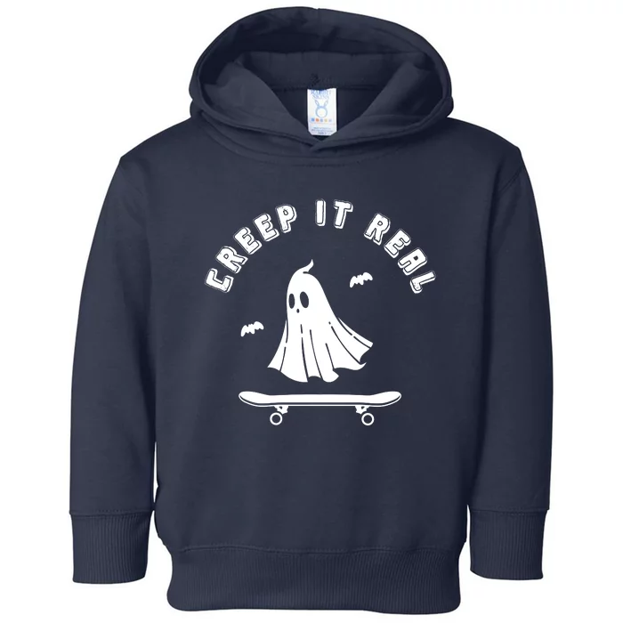 Creep It Real Skateboard Ghost Skateboarding Halloween Toddler Hoodie