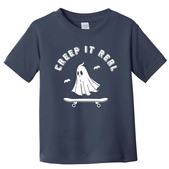 Creep It Real Skateboard Ghost Skateboarding Halloween Toddler T-Shirt