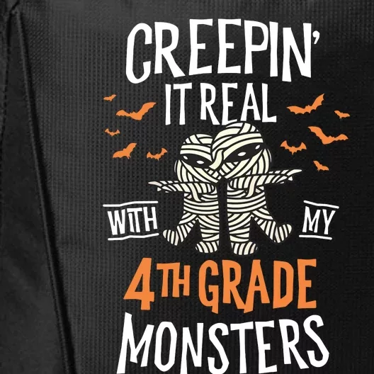 Creepin It Real With My 4th Grade Monsters Halloween Teacher City Backpack