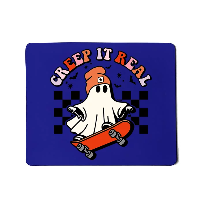 Creep It Real Skateboarding Ghost Retro Halloween Costume Cute Gift Mousepad