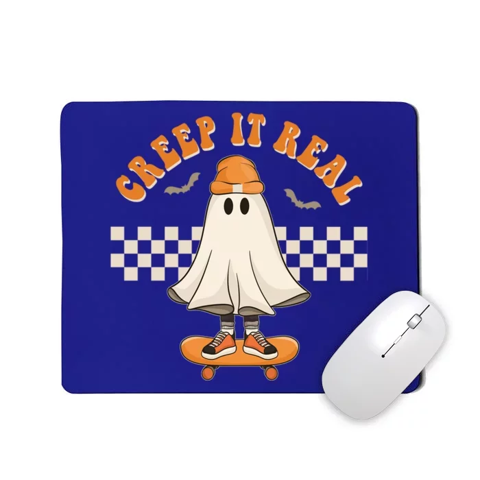 Creep It Real Skater Outfit Funny Ghost On Skateboard Meaningful Gift Mousepad