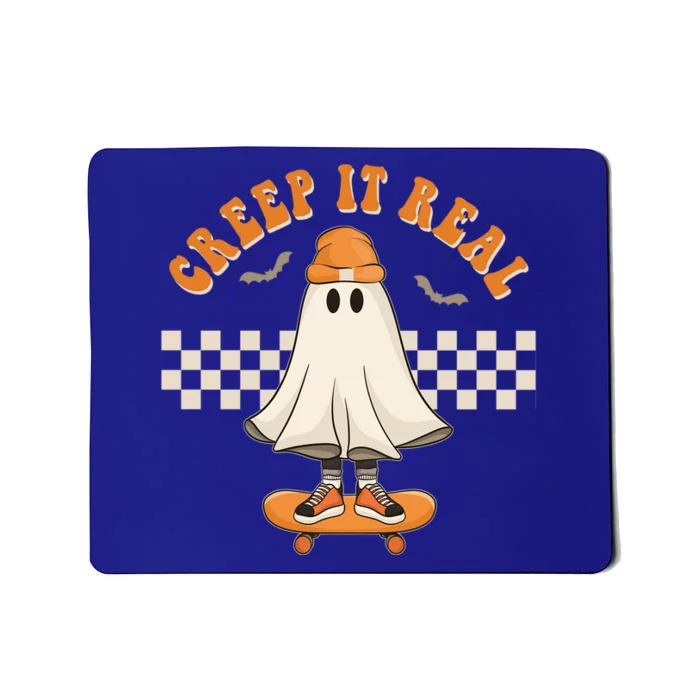 Creep It Real Skater Outfit Funny Ghost On Skateboard Meaningful Gift Mousepad