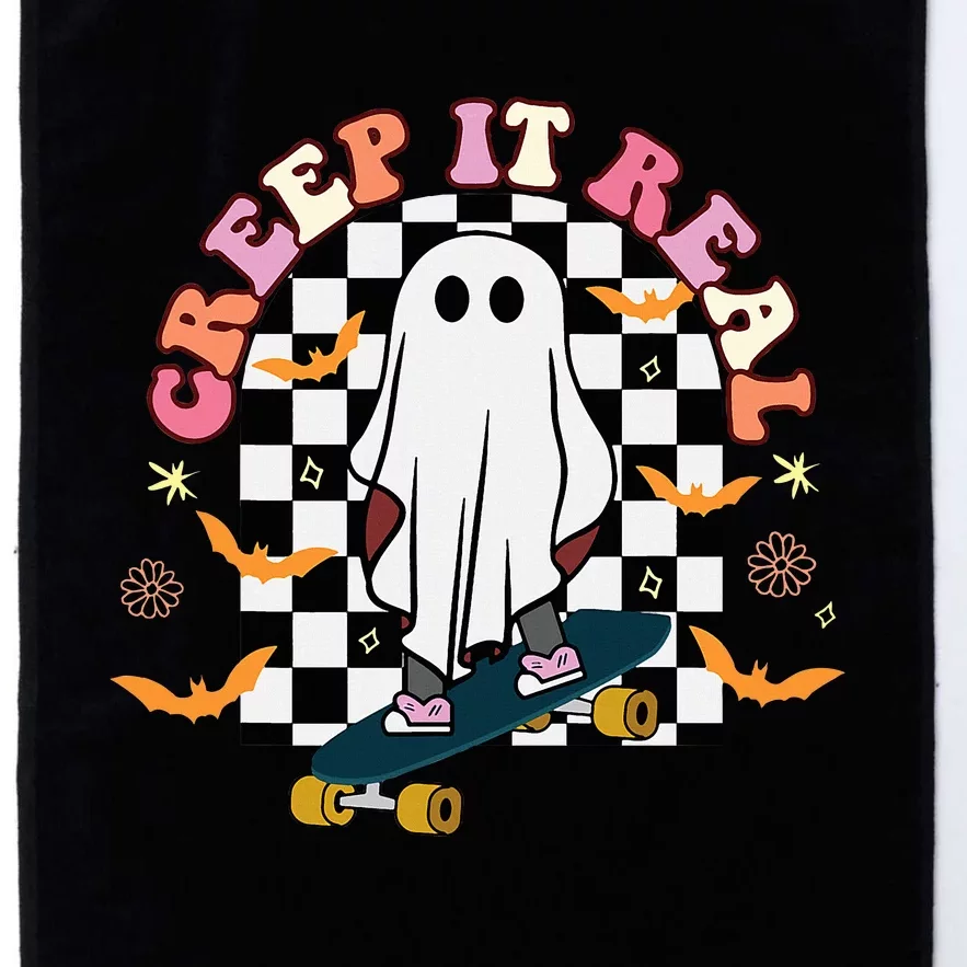 Creep It Real Skateboarder Ghost Halloween Platinum Collection Golf Towel