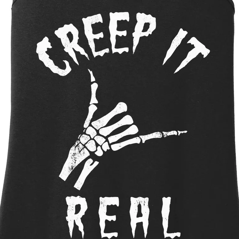 Creep It Real Skeleton Hand Shaka Ladies Essential Tank