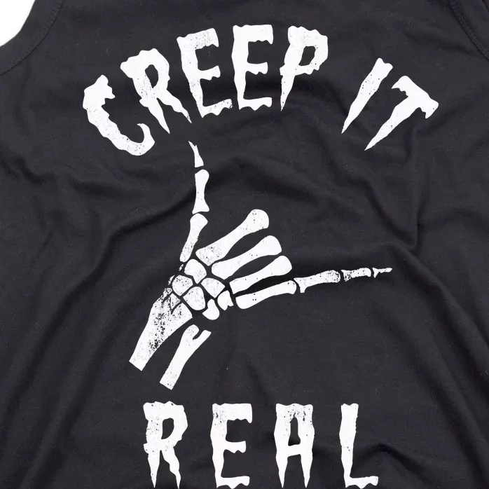 Creep It Real Skeleton Hand Shaka Tank Top