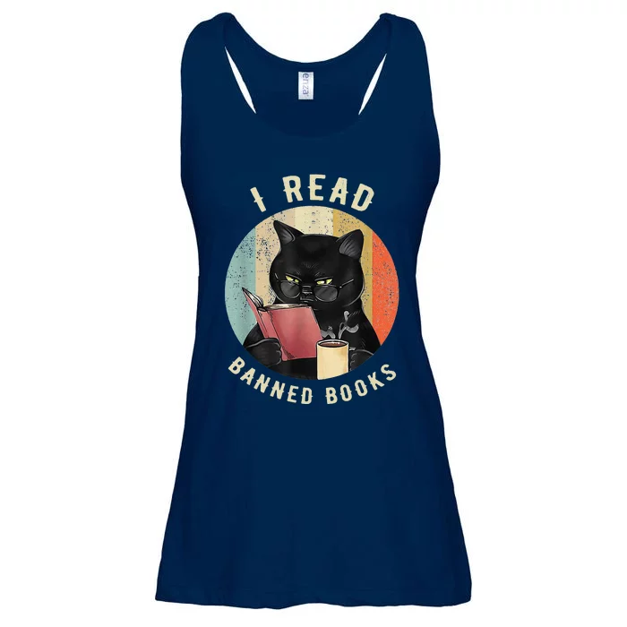 Cat I Read Banned Books Funny Bookworms Reading Book Ladies Essential Flowy Tank