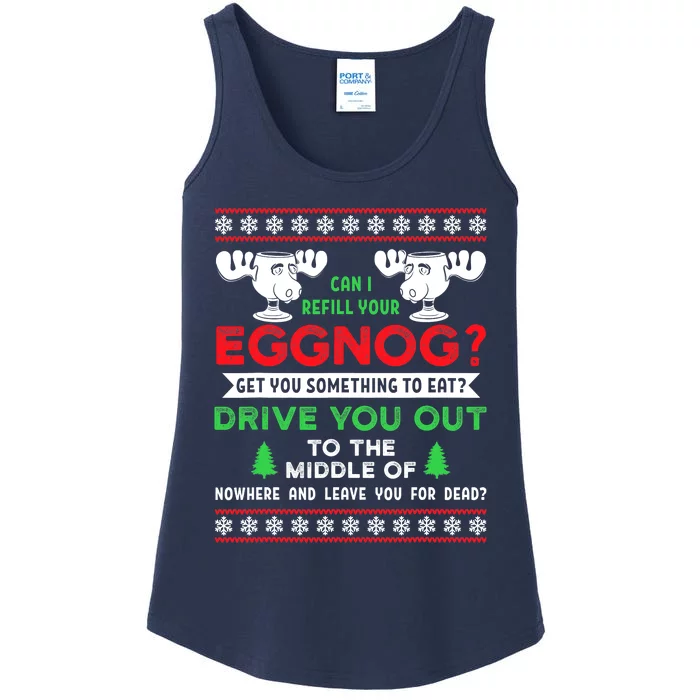 Can I Refill Your Eggnog - Family Christmas Vacation Quote Ladies Essential Tank