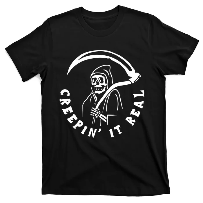 Creepin It Real Grim Reaper Halloween T-Shirt