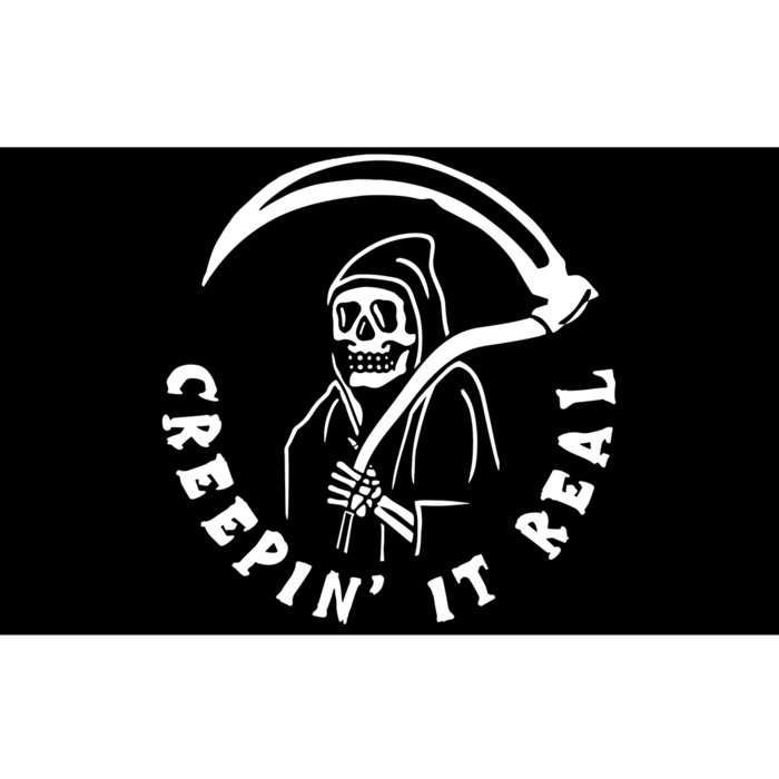 Creepin It Real Grim Reaper Halloween Bumper Sticker