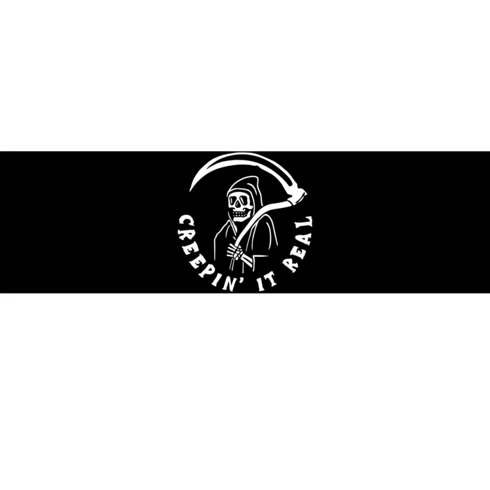 Creepin It Real Grim Reaper Halloween Bumper Sticker