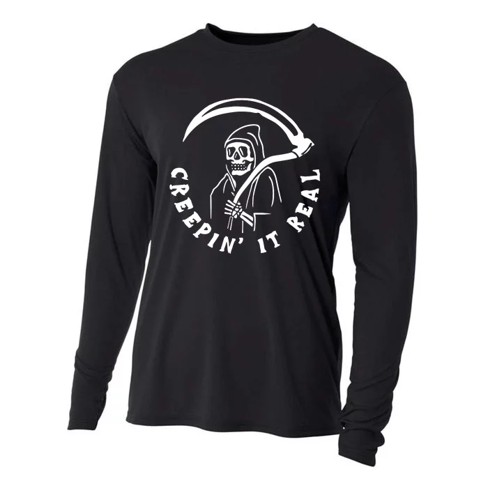 Creepin It Real Grim Reaper Halloween Cooling Performance Long Sleeve Crew