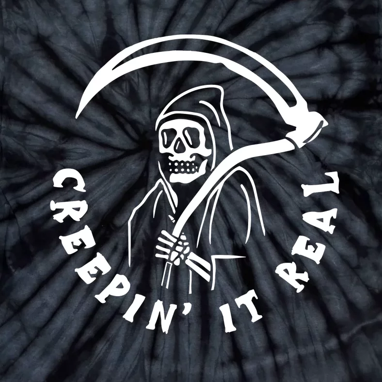 Creepin It Real Grim Reaper Halloween Tie-Dye T-Shirt