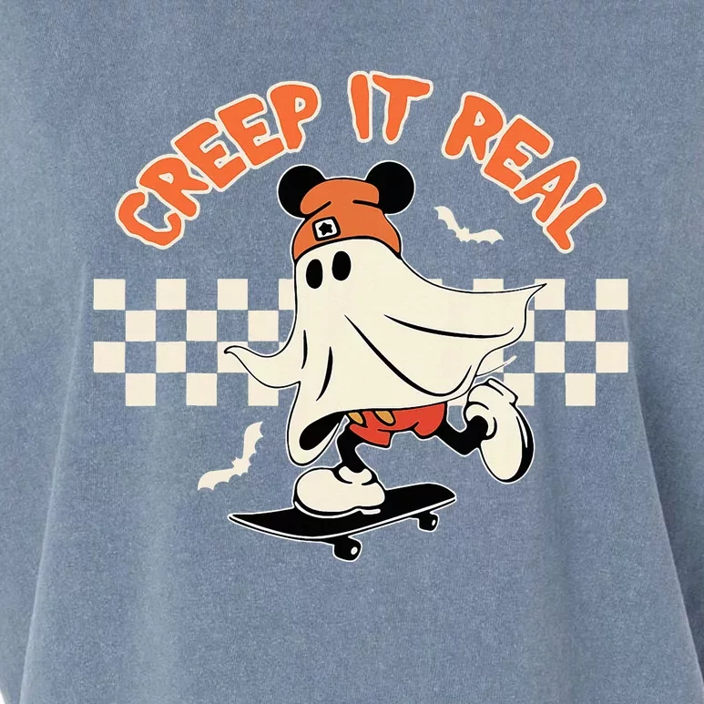 Creep It Real Spooky Ghost Mouse Garment-Dyed Women's Muscle Tee